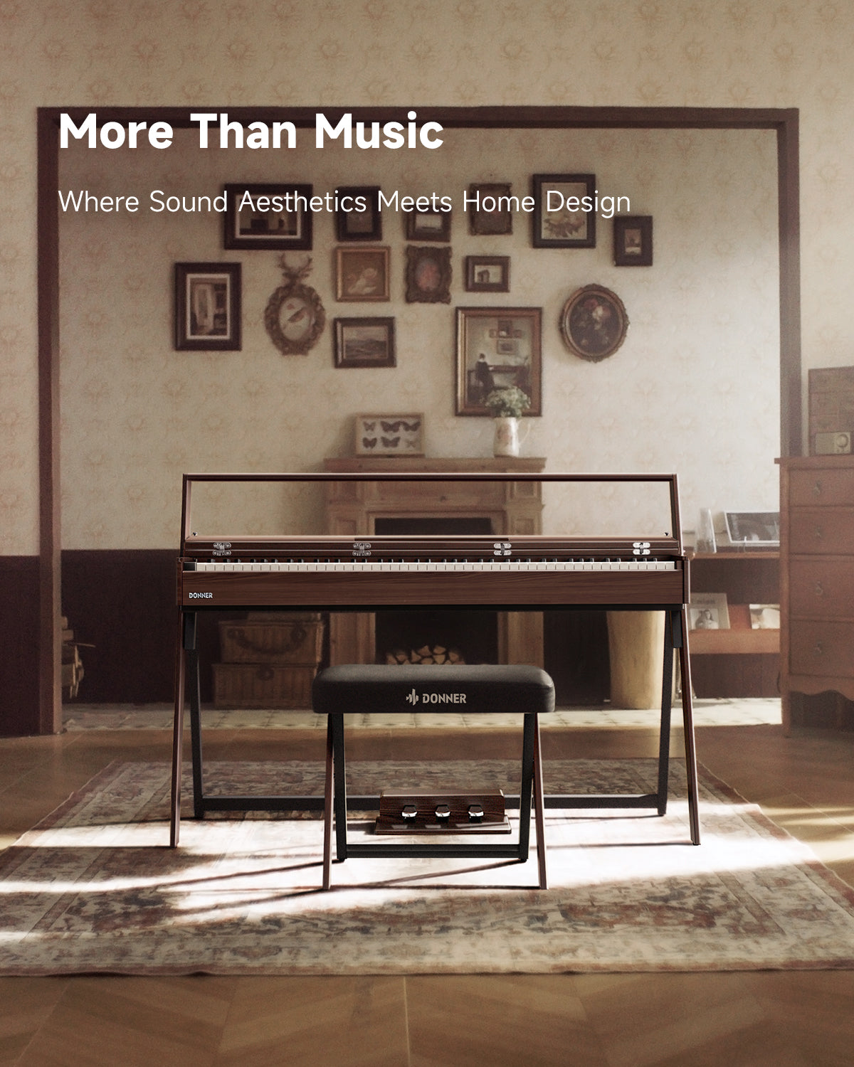 Donner OURA™ R300 88鍵ホームデジタルピアノ-クルミ##