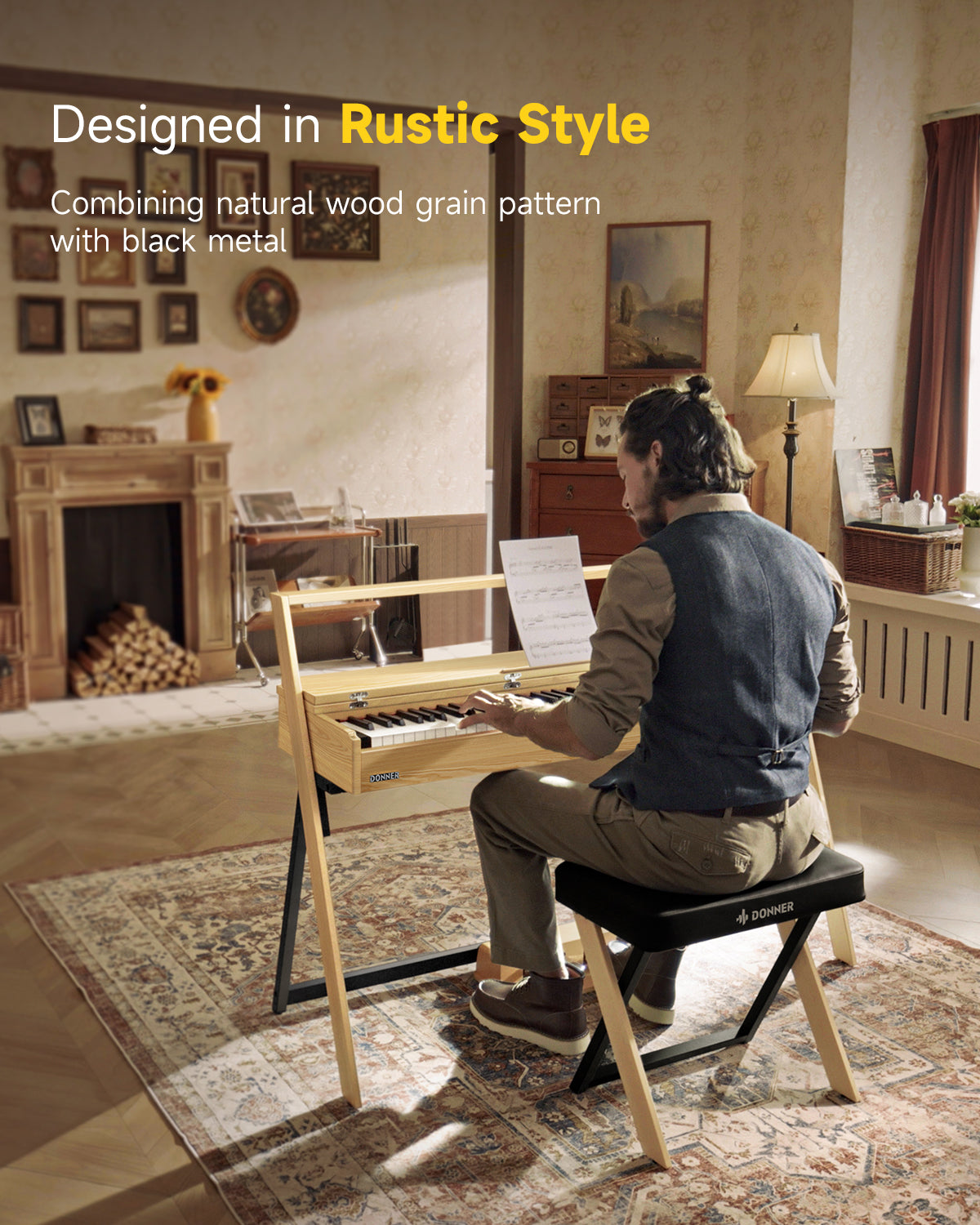 Donner OURA™ R300 88鍵ホームデジタルピアノ-ライトウッド##