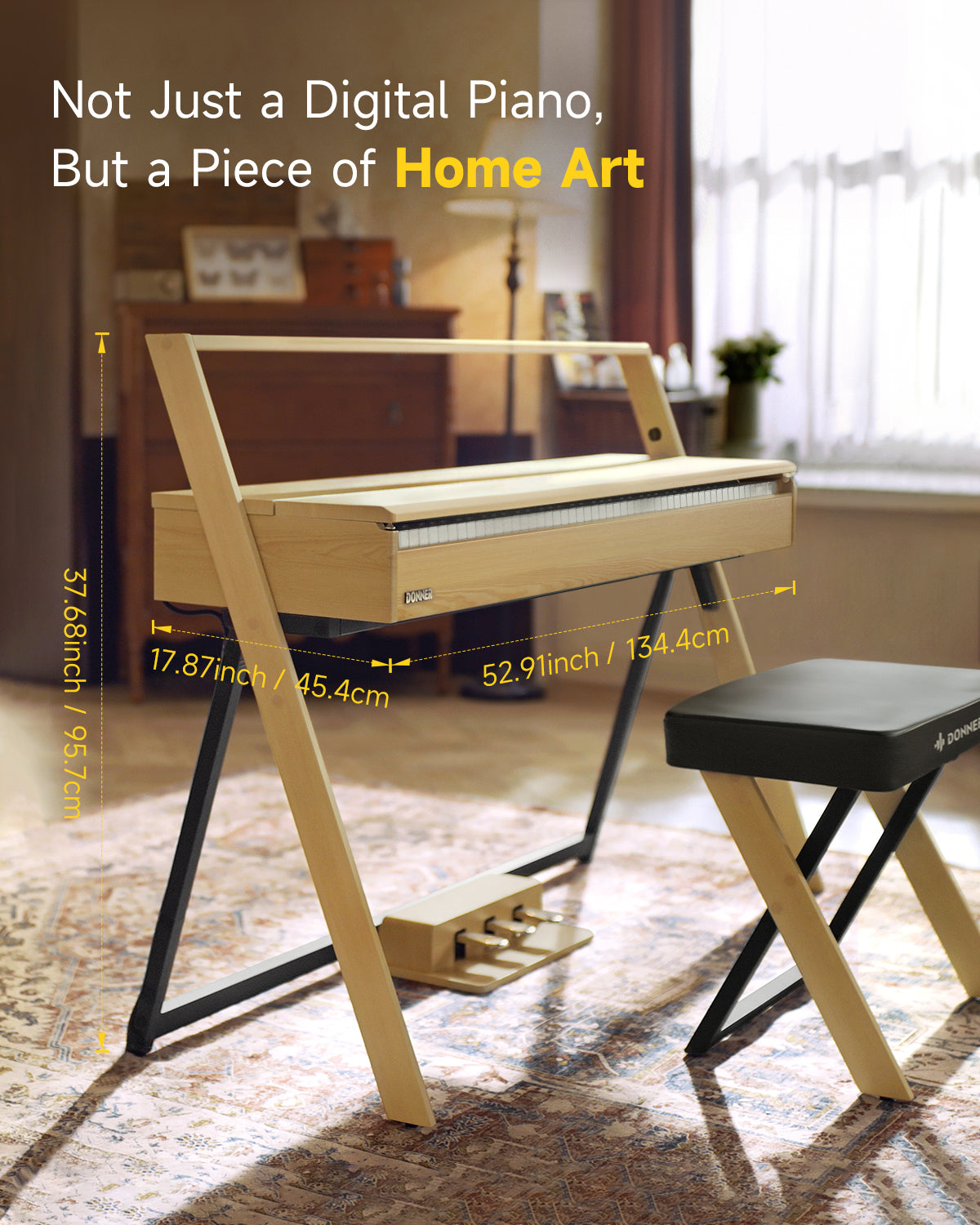 Donner OURA™ R300 88鍵ホームデジタルピアノ-ライトウッド##