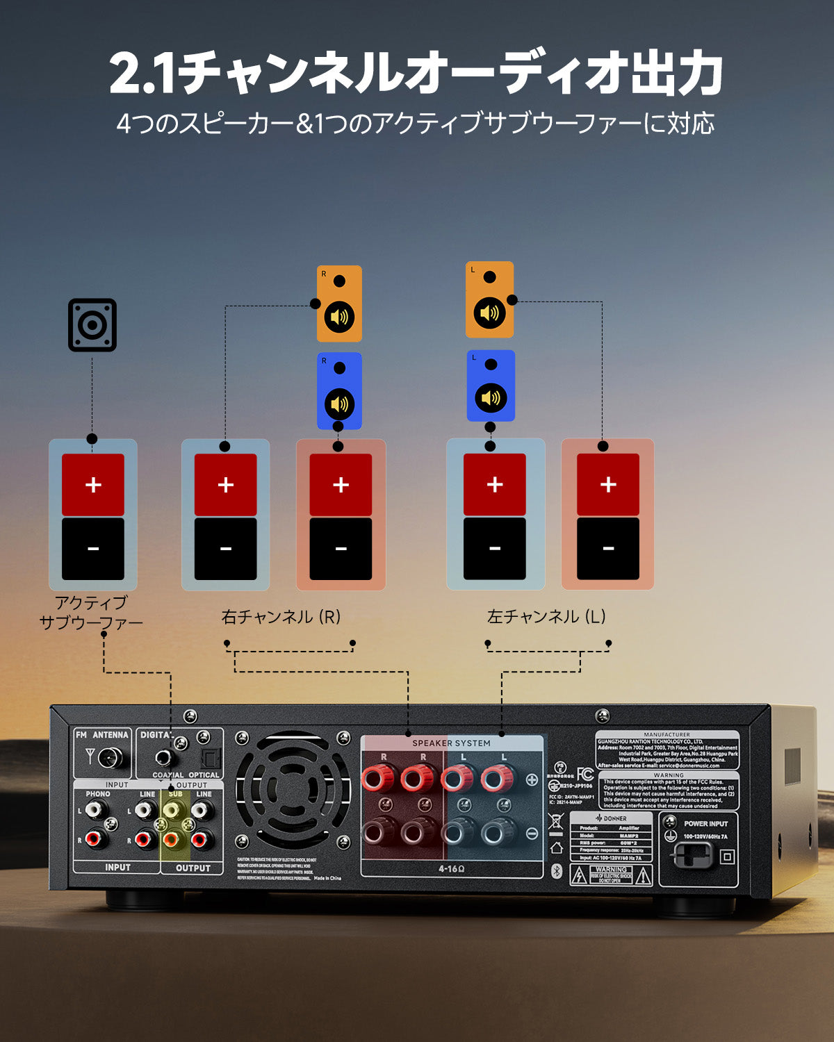 Donner MAMP2 2チャンネルアンプ