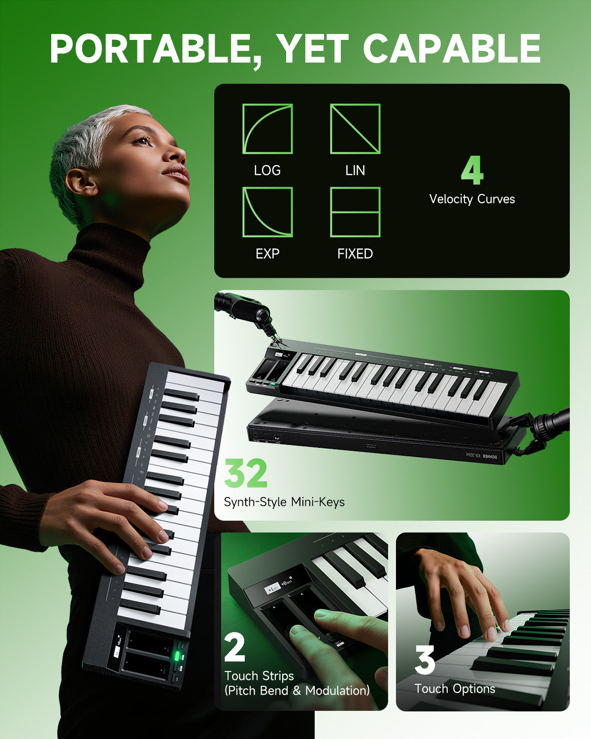 Donner Essential L1 シンセサイザー-KB 32M##