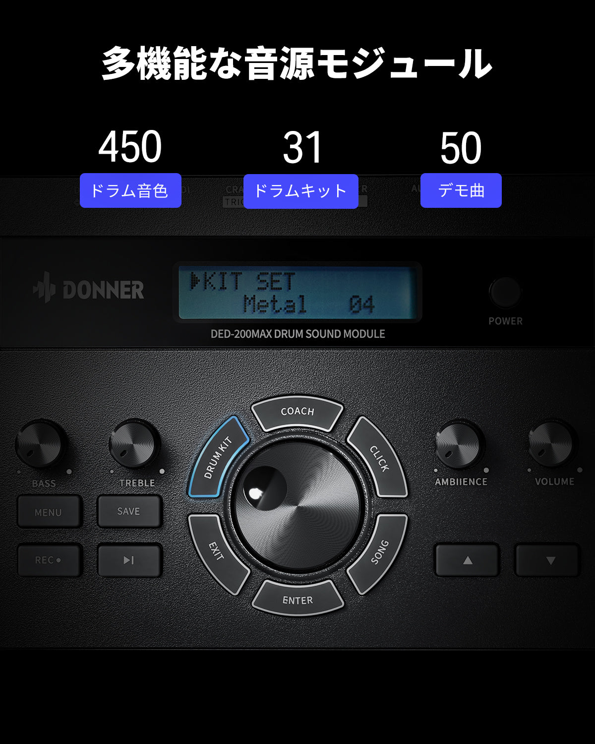 Donner DED-200 MAX 5ドラム 3シンバル セット