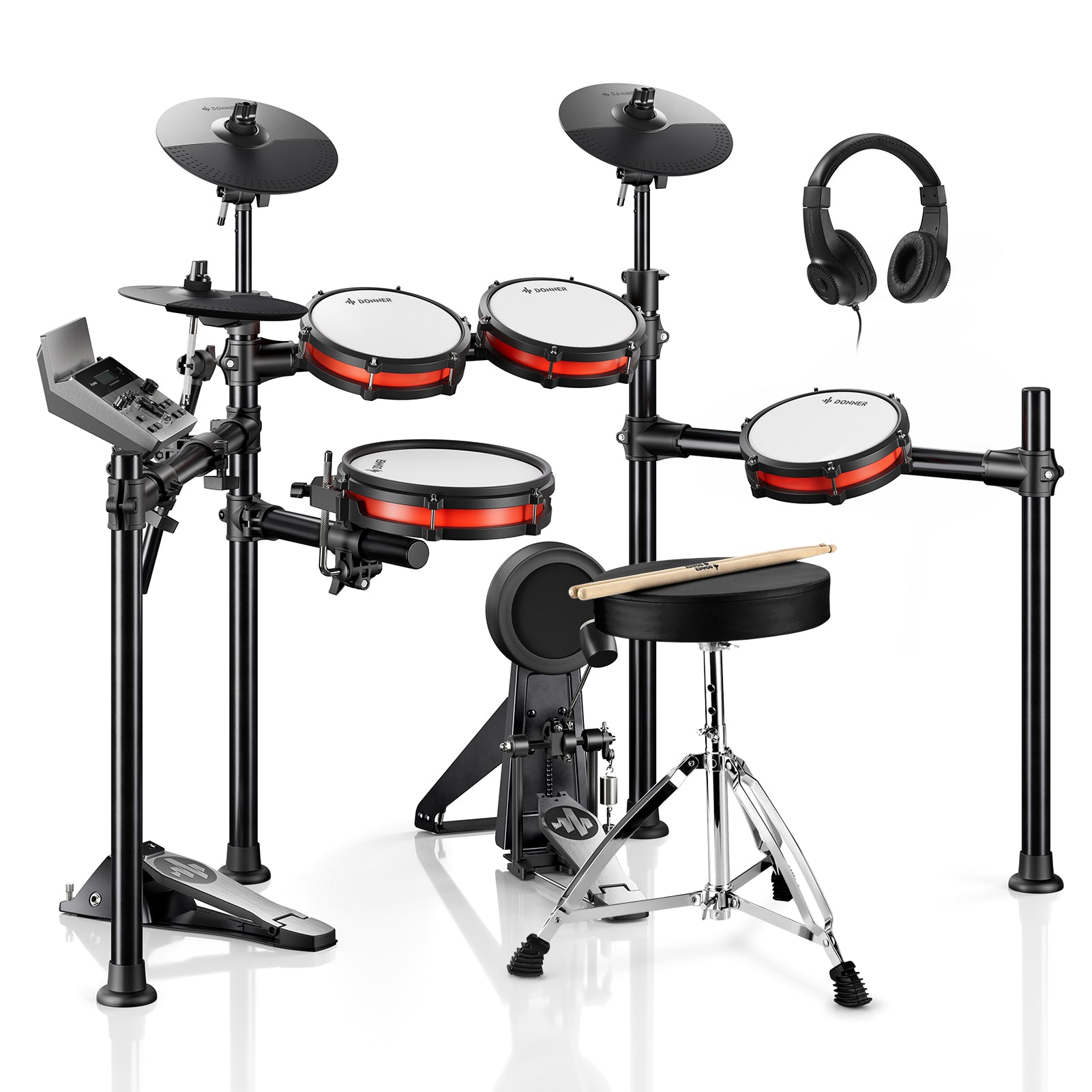 【先行販売 】Donner DED-200(2026年版)5ドラム 3シンバル 電子ドラム - 4月12日入荷予定