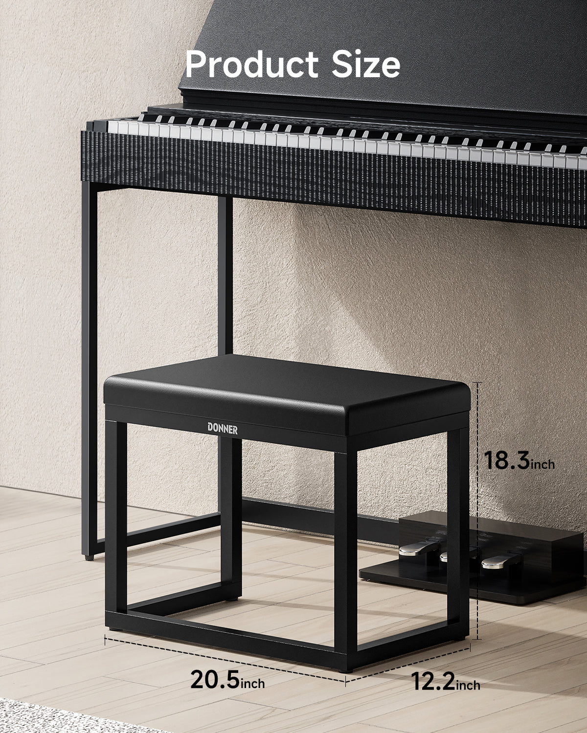 Donner DKB-200 ホームスタイル 耐腐食性 金属製ピアノベンチセット S300