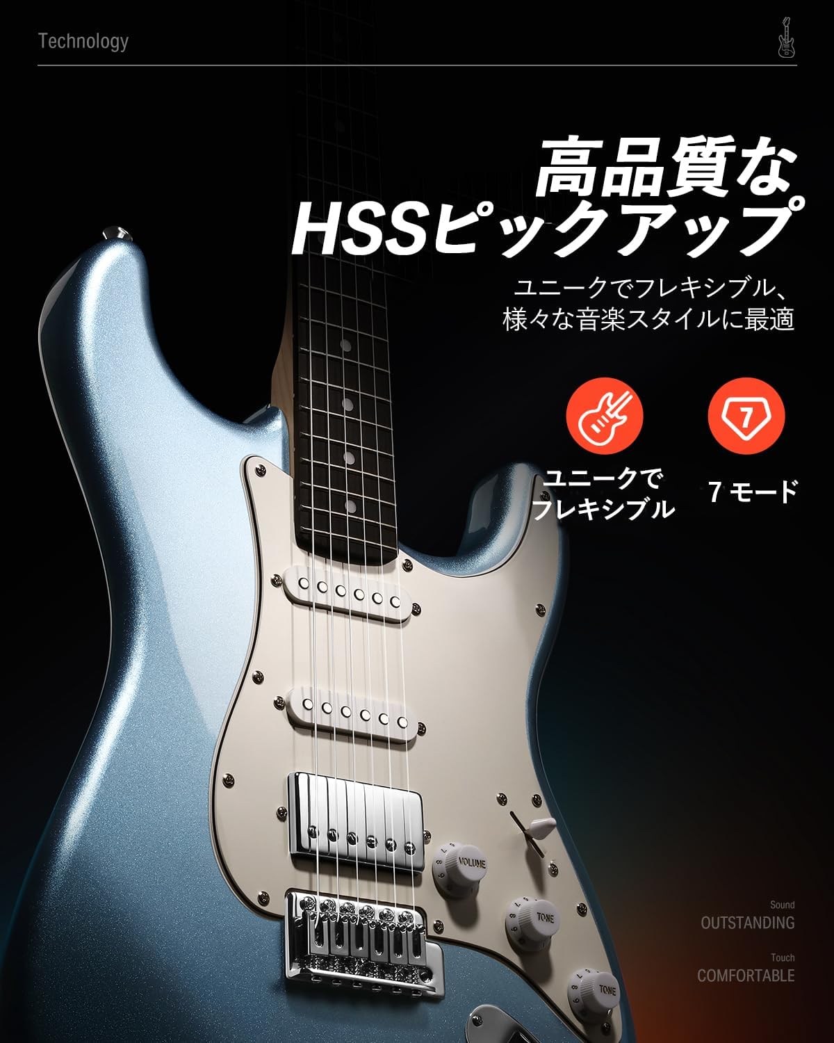 Donner エレキギター 初心者セット STタイプ コイルタップ 6点止めトレモロ ミニアンプ付き ケース· ストラップ· シールドなど付属 -ミントグリーン##