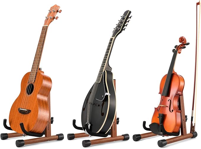 Donner ウクレレスタンド ミニギタースタンド バイオリンスタンド 弓付き 折り畳み式 A型 木製 手作り 21/23/26㌅のウクレレ/バイオリン/A/F型のマンドリン用 小型楽器適用 DS-3U