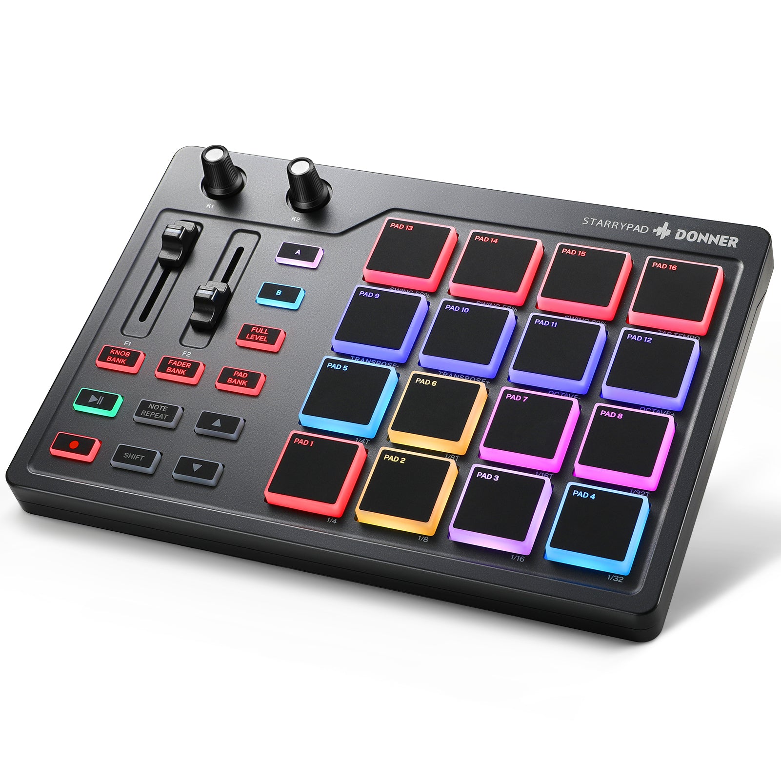 STARRYPAD 16パッドMIDIコントローラー音楽制作初心者向け Donner