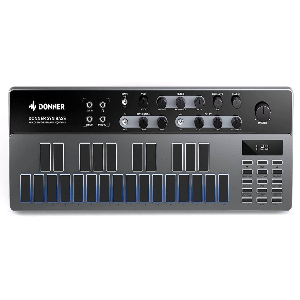 Donner Essential B1 アナログベース シンセサイザー シーケンサー 128 