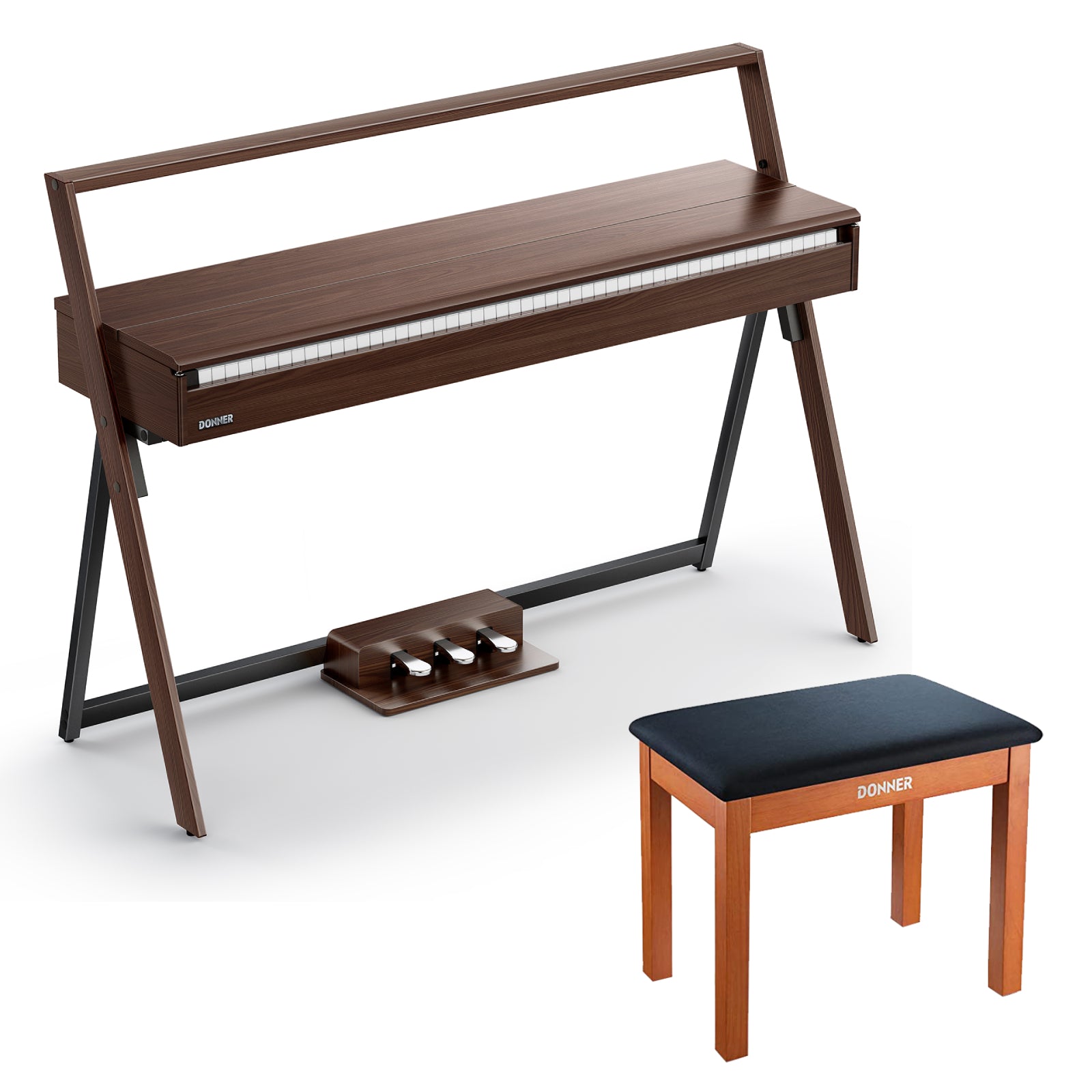 Donner OURA™ R300 88鍵ホームデジタルピアノ-クルミ##