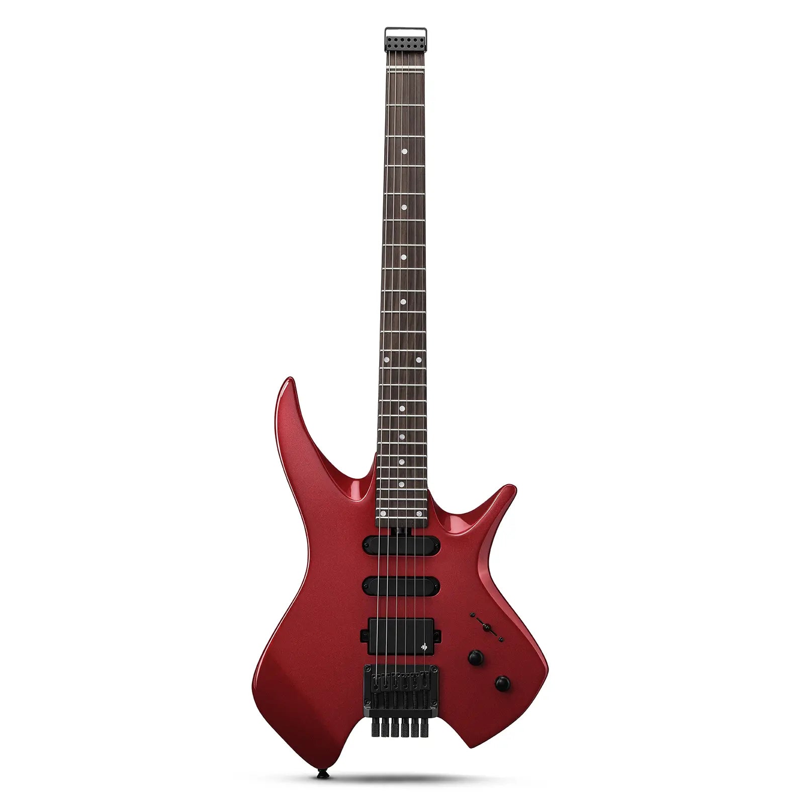Donner HLX-500 ヘッドレスエレキギター-赤##
