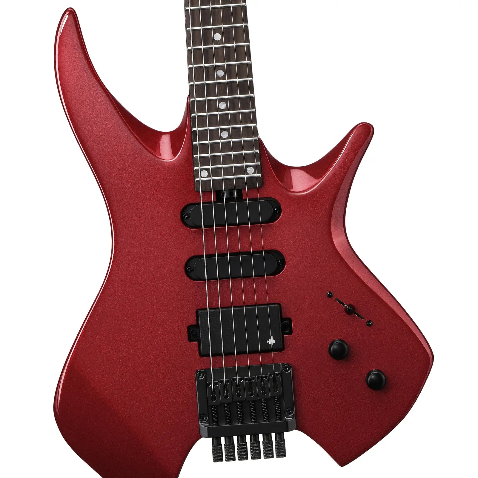 Donner HLX-500 ヘッドレスエレキギター-赤##