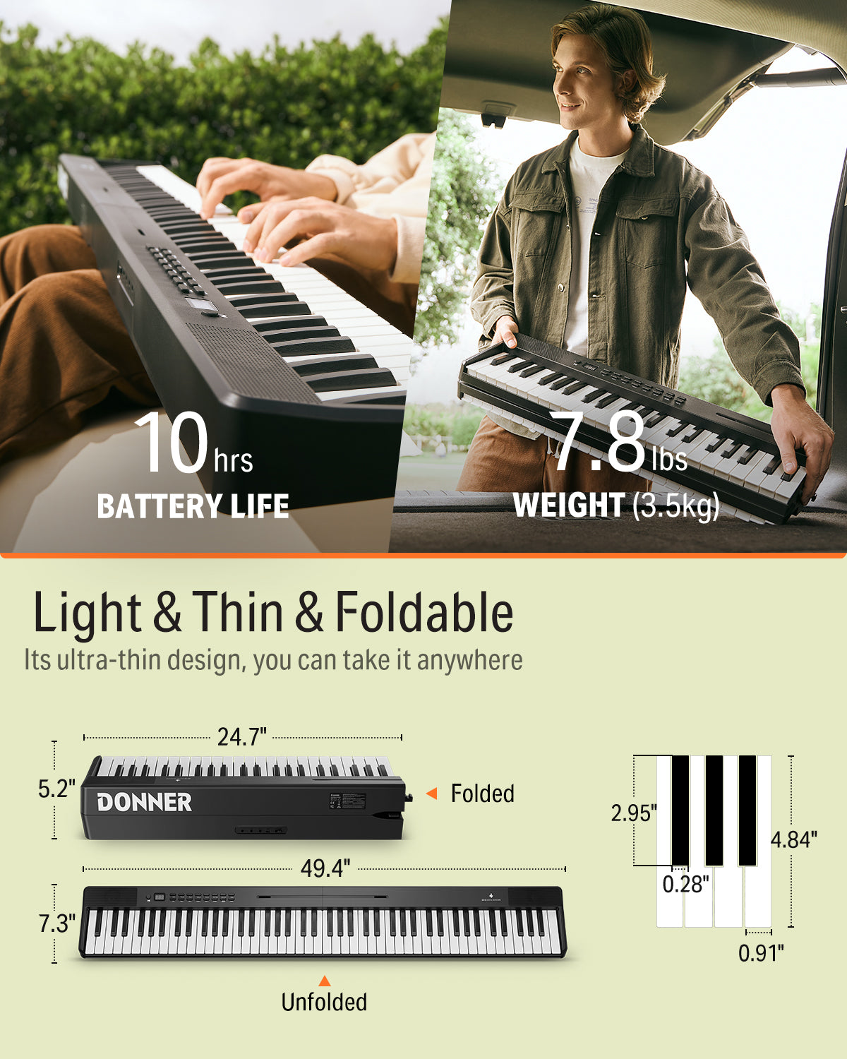 Donner DEP-10 デジタルピアノ Donner DEP-10 88 Keys Digital Piano Keyboard Sensitive Semi