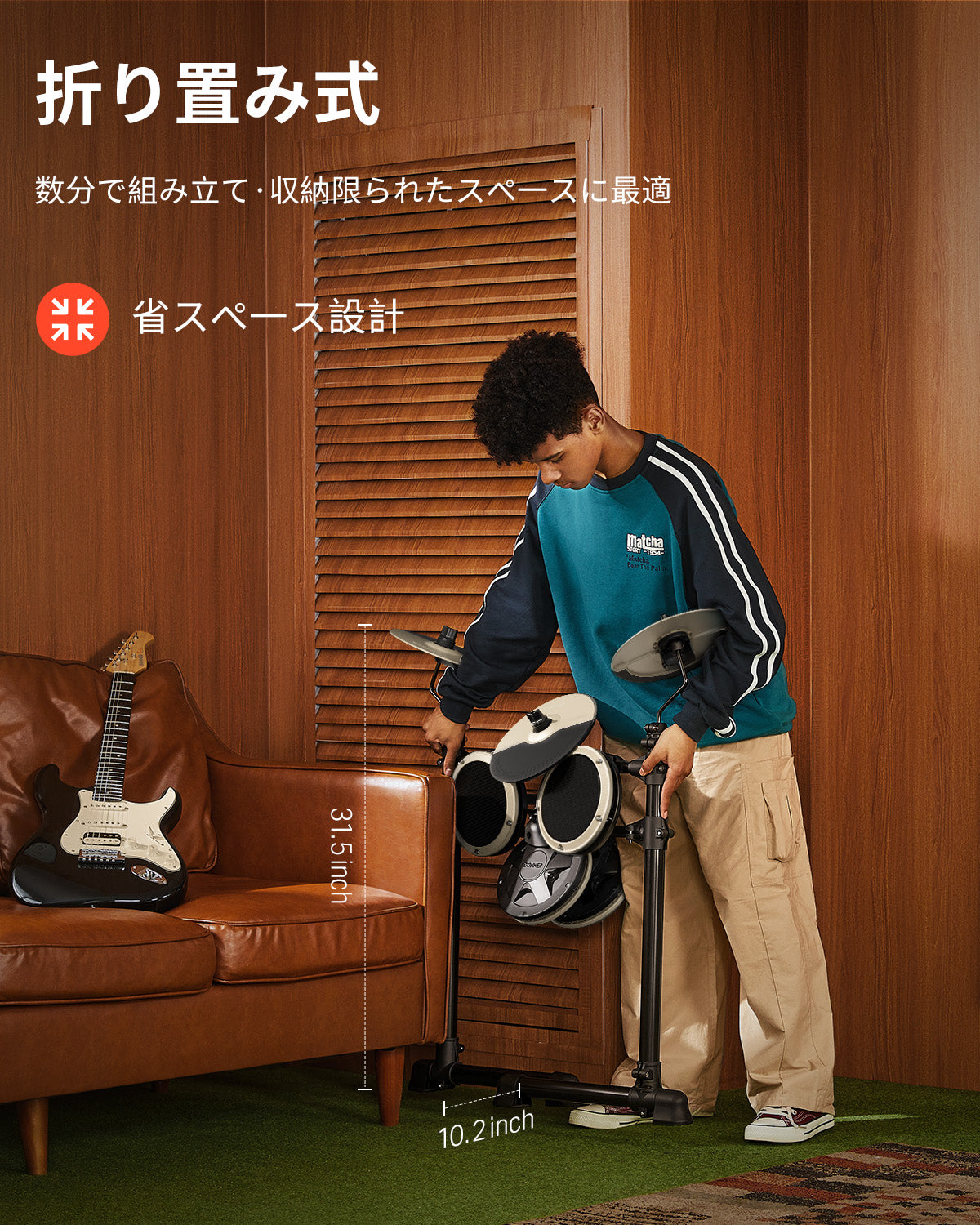 Donner DED-80 4ドラム3シンバル 電子ドラム-白##