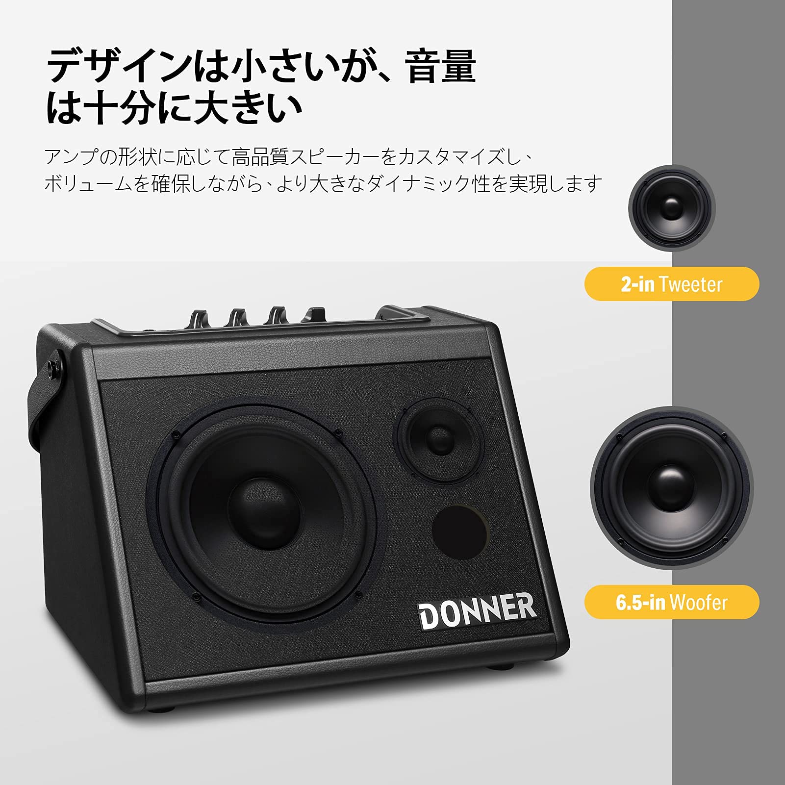 Donner DDA-20 ミニ電子ドラムアンプ 黒
