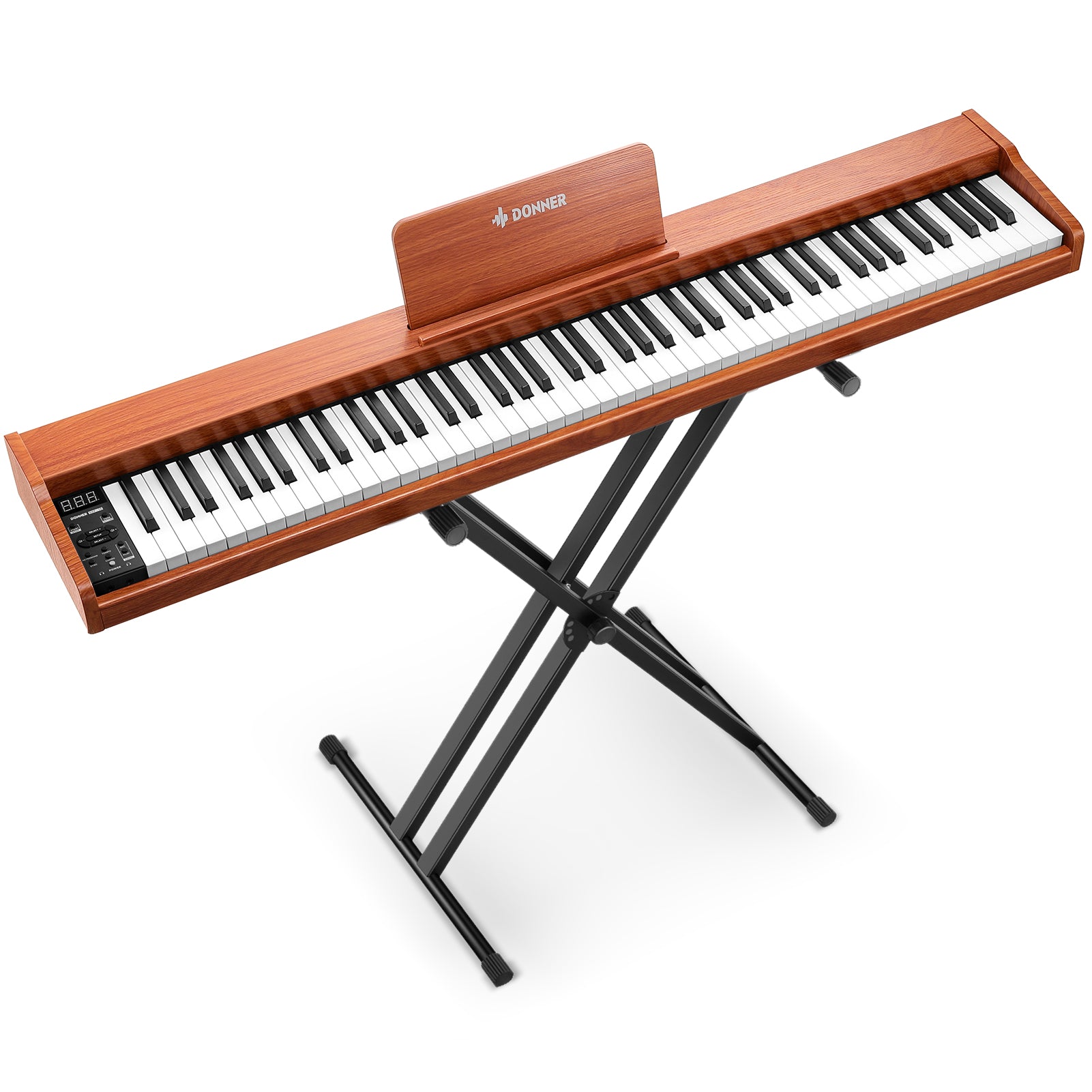 DEP-1S 88鍵 木製ベロシティ対応 電子ピアノ Xスタンド付 Donner