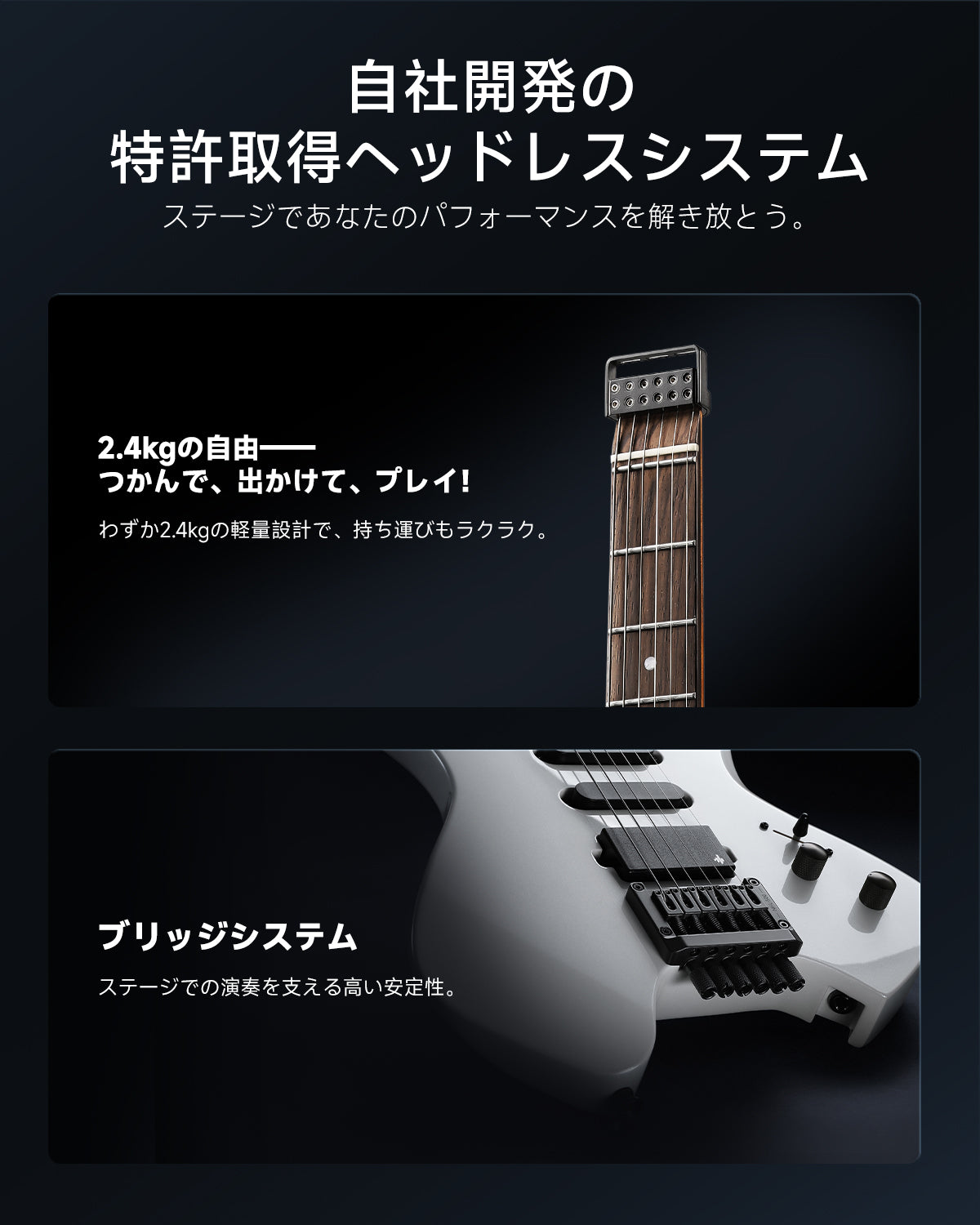 Donner NHL-500 ヘッドレスエレキギター