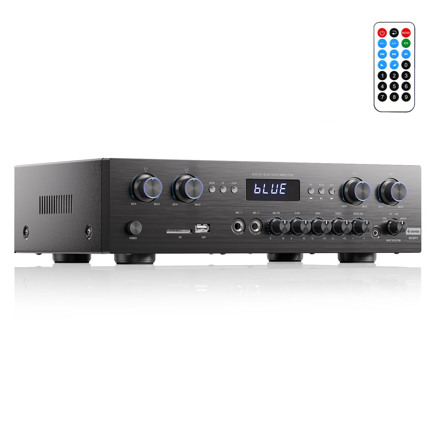 DONNER MAMP2 プリメインアンプ MAMP2 Stereo Audio Amplifier 600W Peak 2 Channel Bluetooth