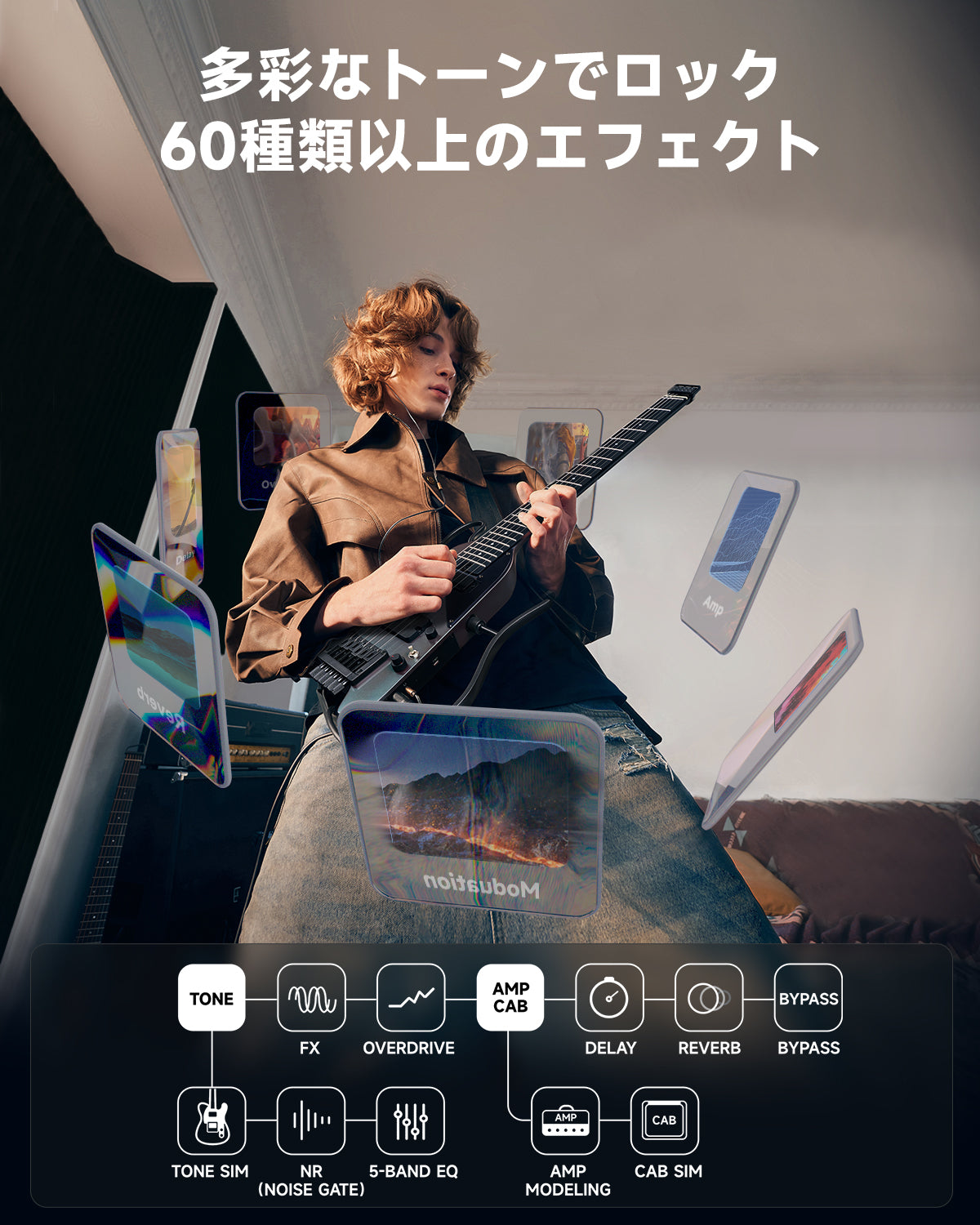 Donner HUSH™ X PRO エレキギター-オーロラブラック##