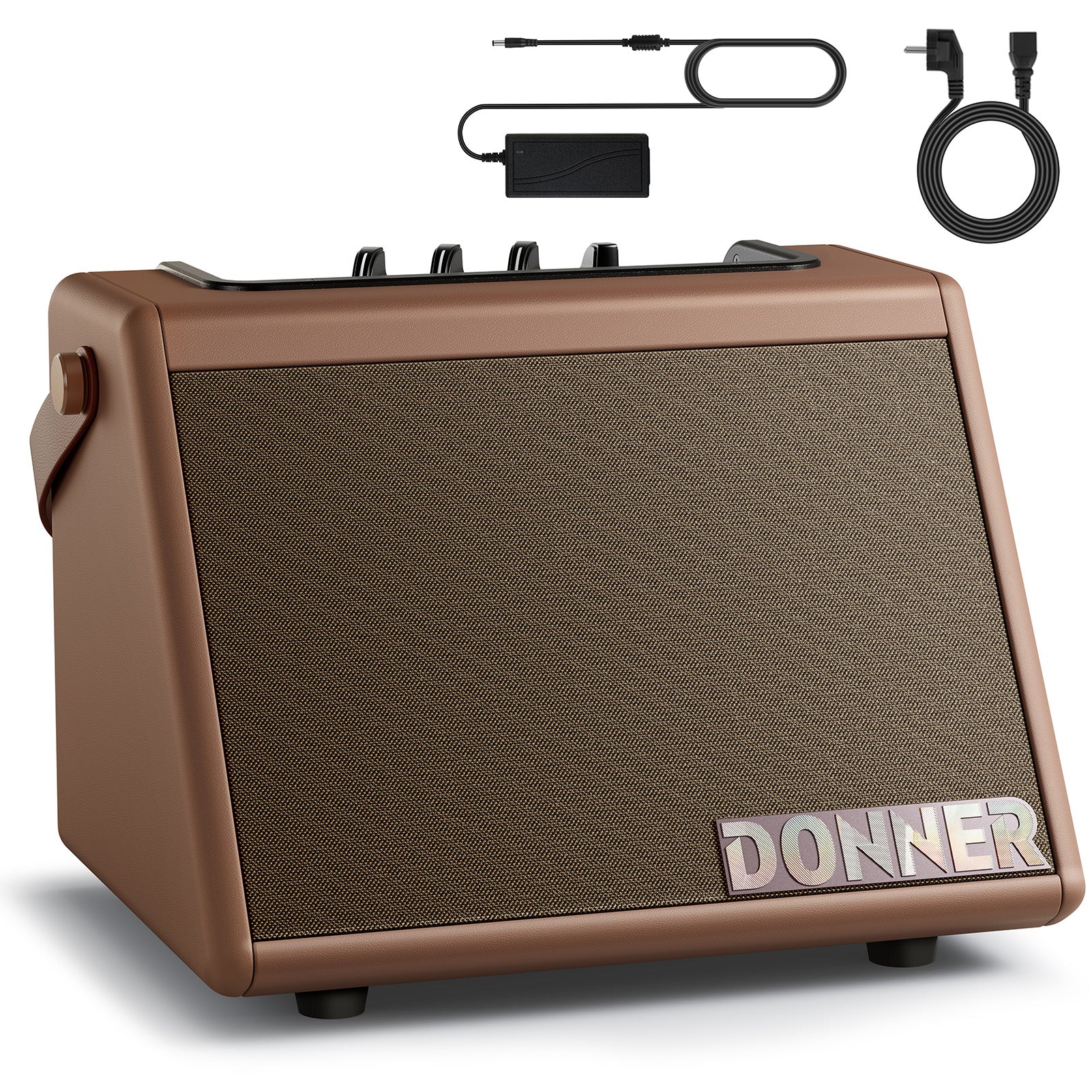 Donner DDA-20 ミニ電子ドラムアンプ -ブラウン##
