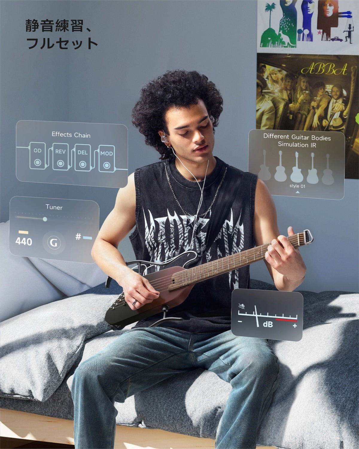 Donner HUSH™ I PRO トラベルギター-メイラードフェード##