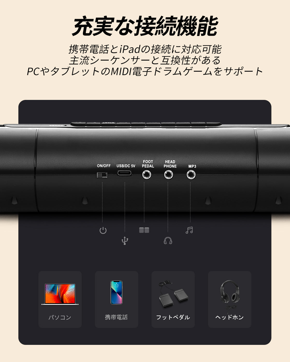 Donner DED-20R | スピーカー内蔵の静音電子ドラムセット