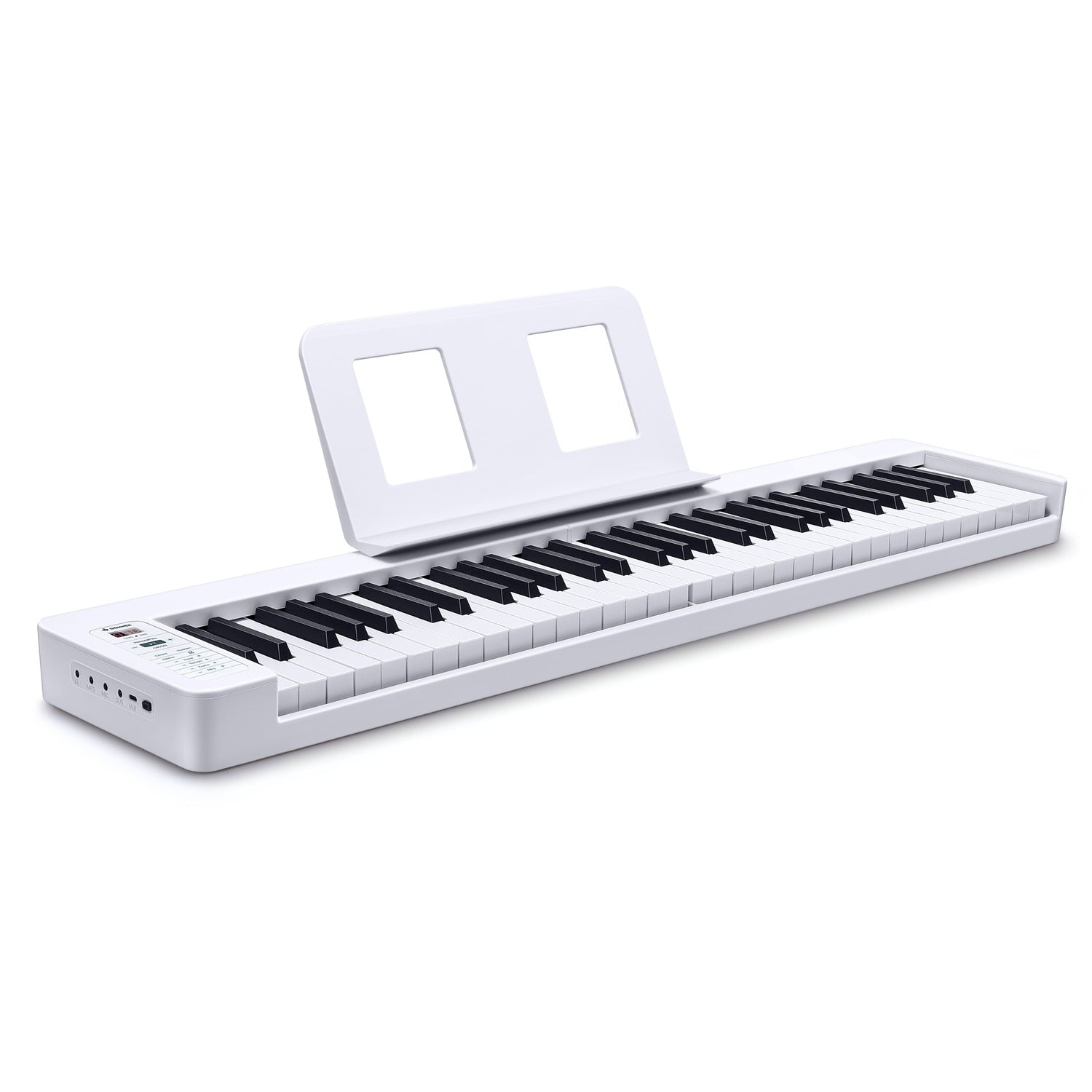 Donner Electronic Piano Keyboard 61-Key Foldable Battery Long Life MIDI Compatible Touch Response Lightweight Portable Convenient Pedal Keyboard Case with Music Stand Includes Japanese Instruction Manual Beginner Kids Practice DP-06 White