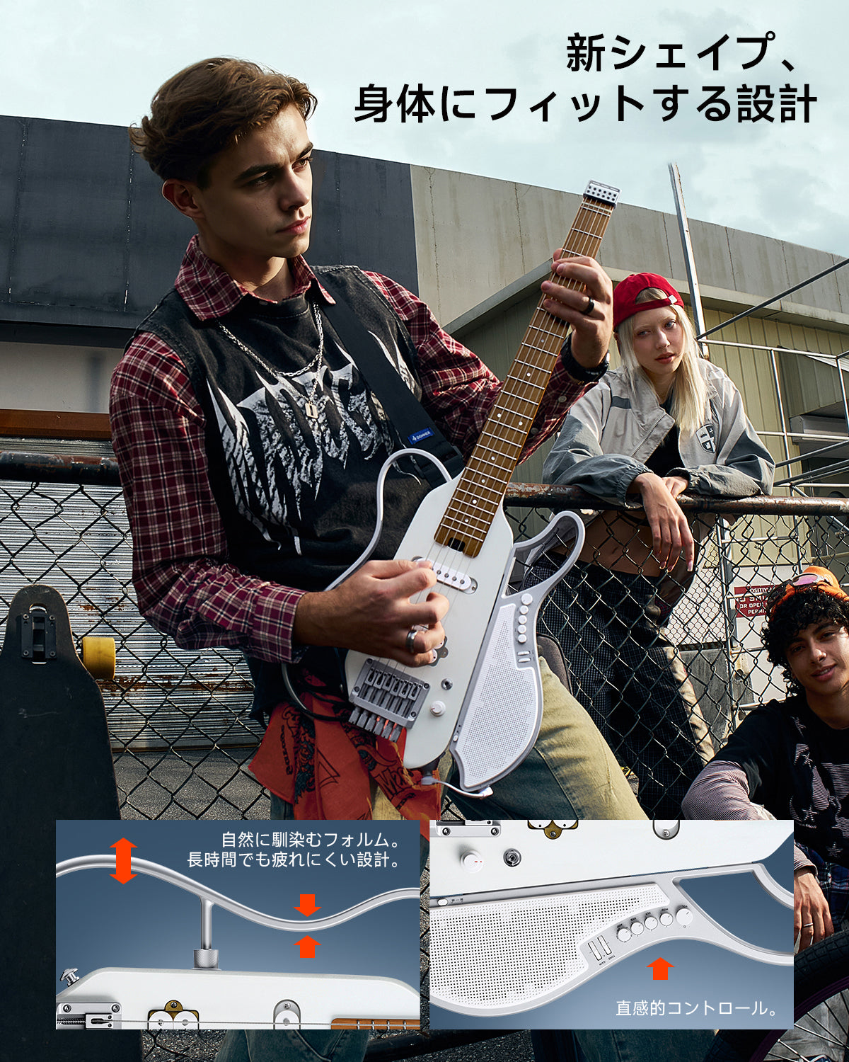 Donner HUSH X LIVE エレキギター-白##
