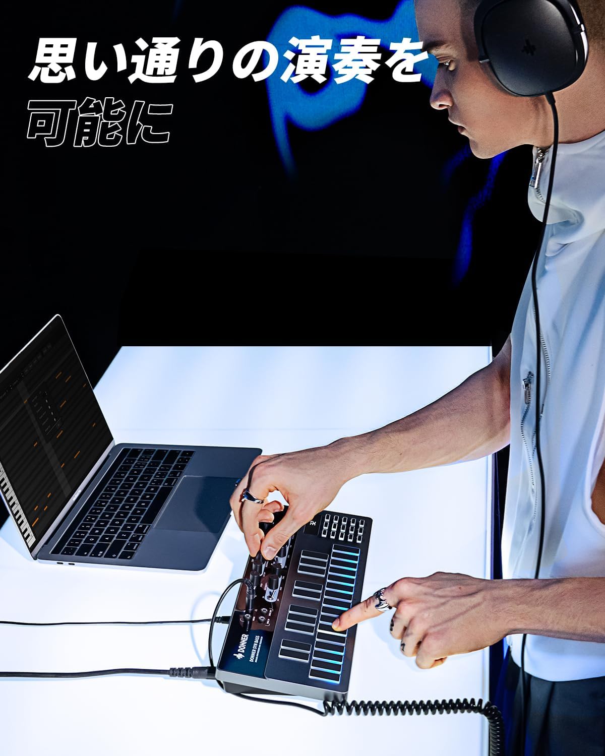 Donner Essential B1 アナログベース シンセサイザー シーケンサー 128パターン MIDI対応