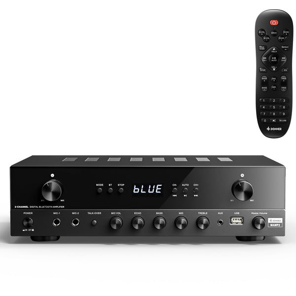 DONNER MAMP2 プリメインアンプ MAMP2ステレオアンプ600Wピーク2チャンネルBluetoothレシーバー