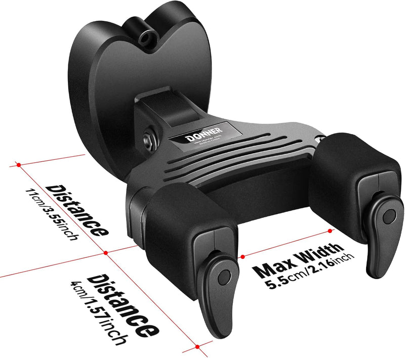 Donner ギターハンガー 壁掛け 自動ロック ネジ付 ギターフック 荷重10KG 高強度 ギターホルダー ベース/エレキギター/マンドリン適用 ブラック (3個)