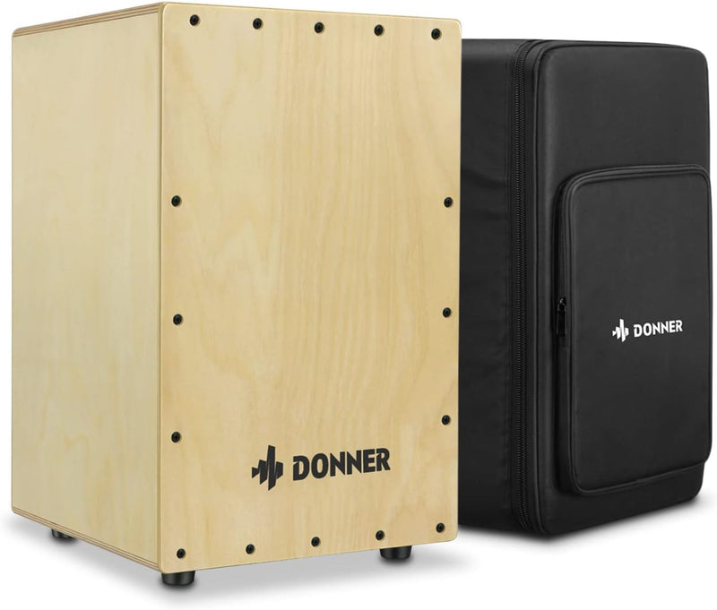 Donner DCD-1 カホン 木製 打楽器 上質バーチ ギター弦内蔵 バッグ付き