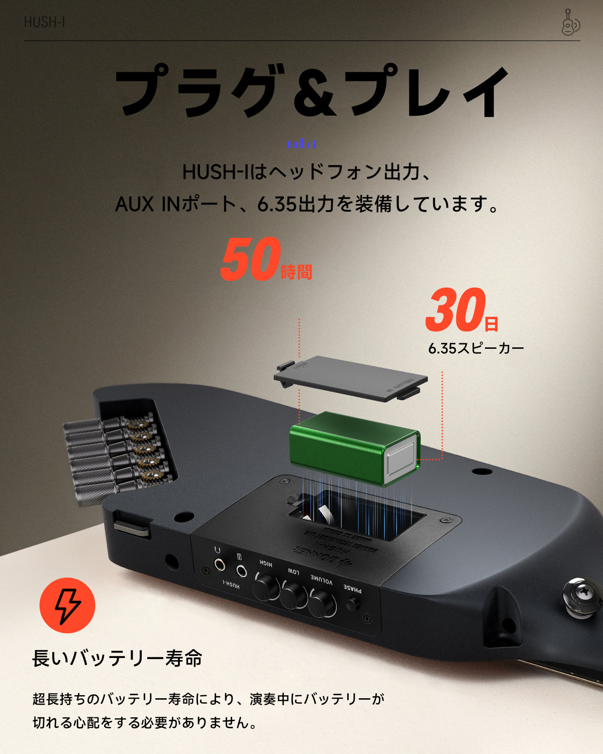 Donner HUSH-Iトラベルギター ヘッドレスギター ミニギター ポータブルギター イヤホン付きセット メイプルボディ 人間工学ネック 静粛性 着脱可能フレーム ソフトケース 旅行や練習に-ブラック##