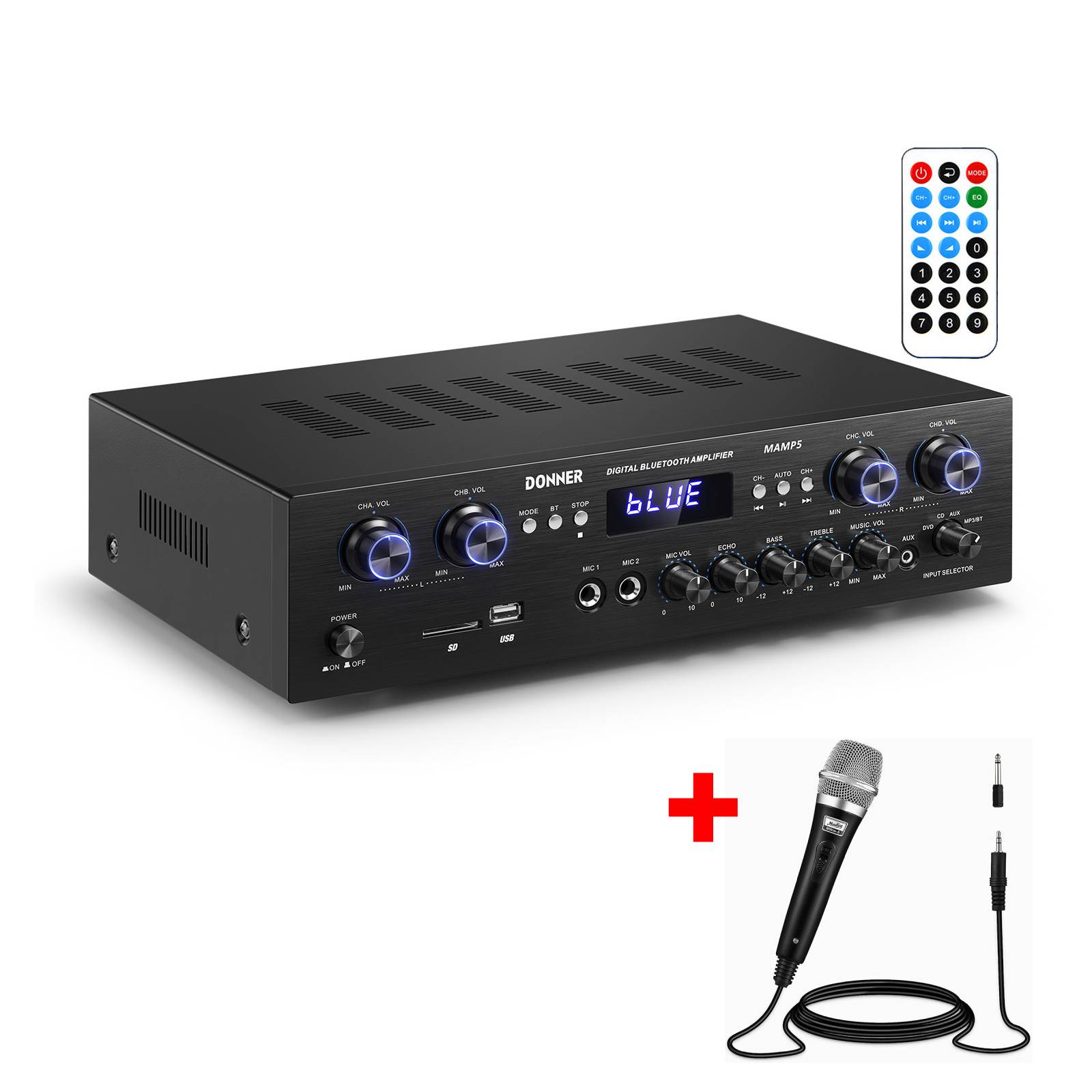 最大10%OFFクーポン MAMP5 Donner | 440Wステレオオーディオアンプ Bluetooth5.0対応 アンプ