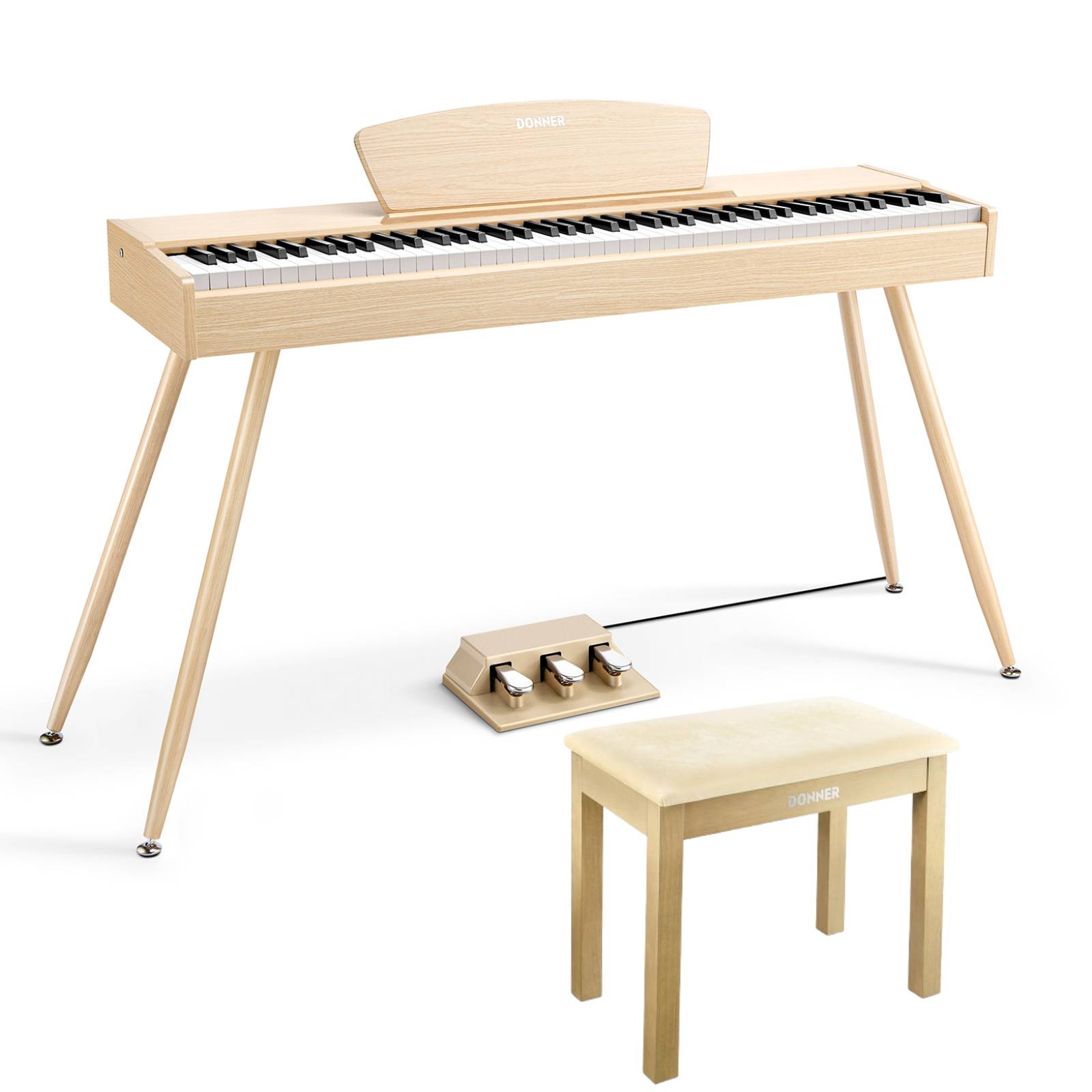 Donner DDP-80 88鍵 ハンマーアクッション鍵盤 電子ピアノ Amazon | Donner 電子ピアノ 88鍵 ハンマーアクッション鍵盤 3本