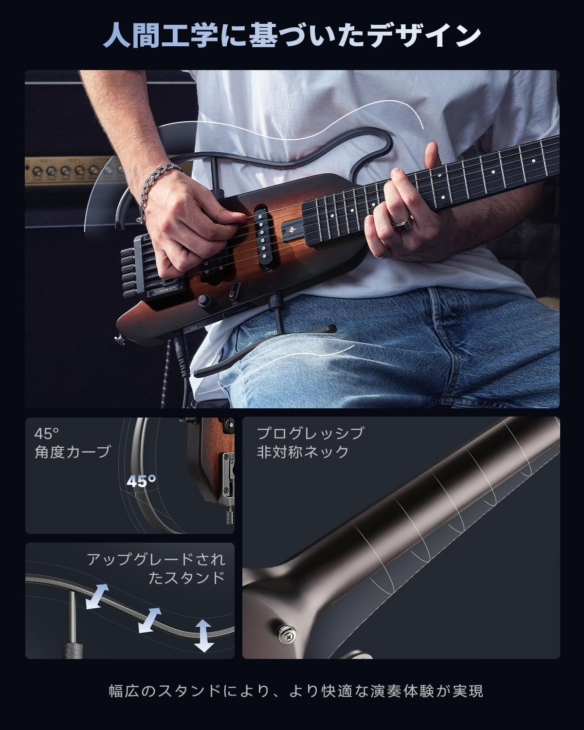 Donner HUSH-X トラベル エレキ ギター ヘッドレス ポータブル