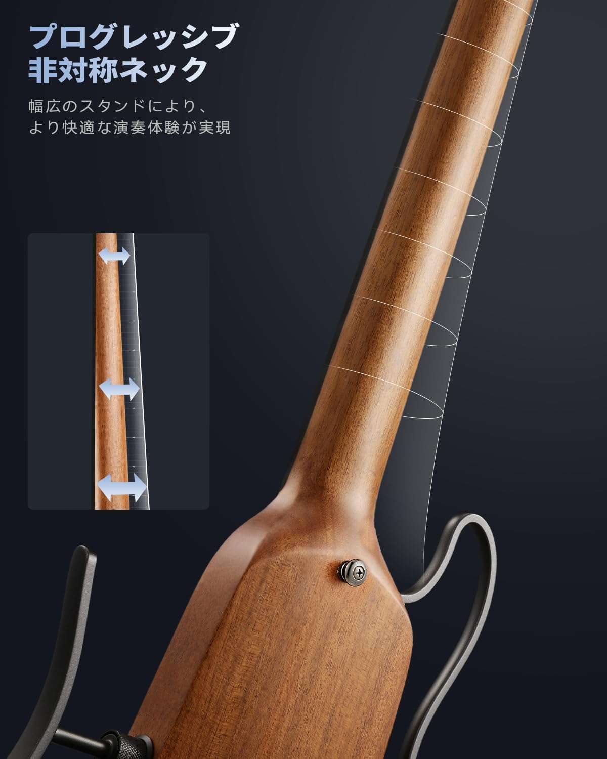 Donner エレキギター ヘッドレス トラベルギター ポータブル ミニエレキギター マホガニーボディ 旅行や練習に最適 ナチュラル HUSH-X-ナチュラル##