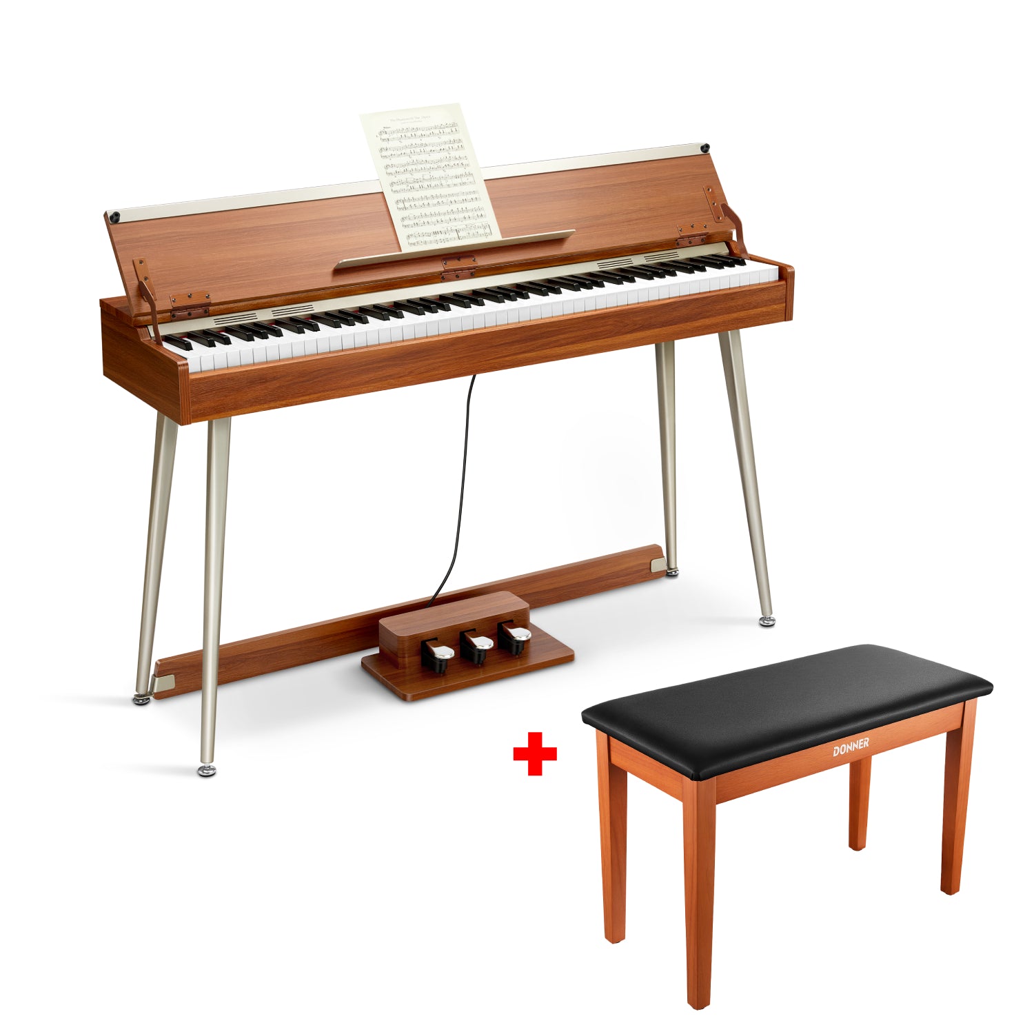 DDP-80 PLUS 88鍵木目調フルウェイト電子ピアノカバー付き初心者向け