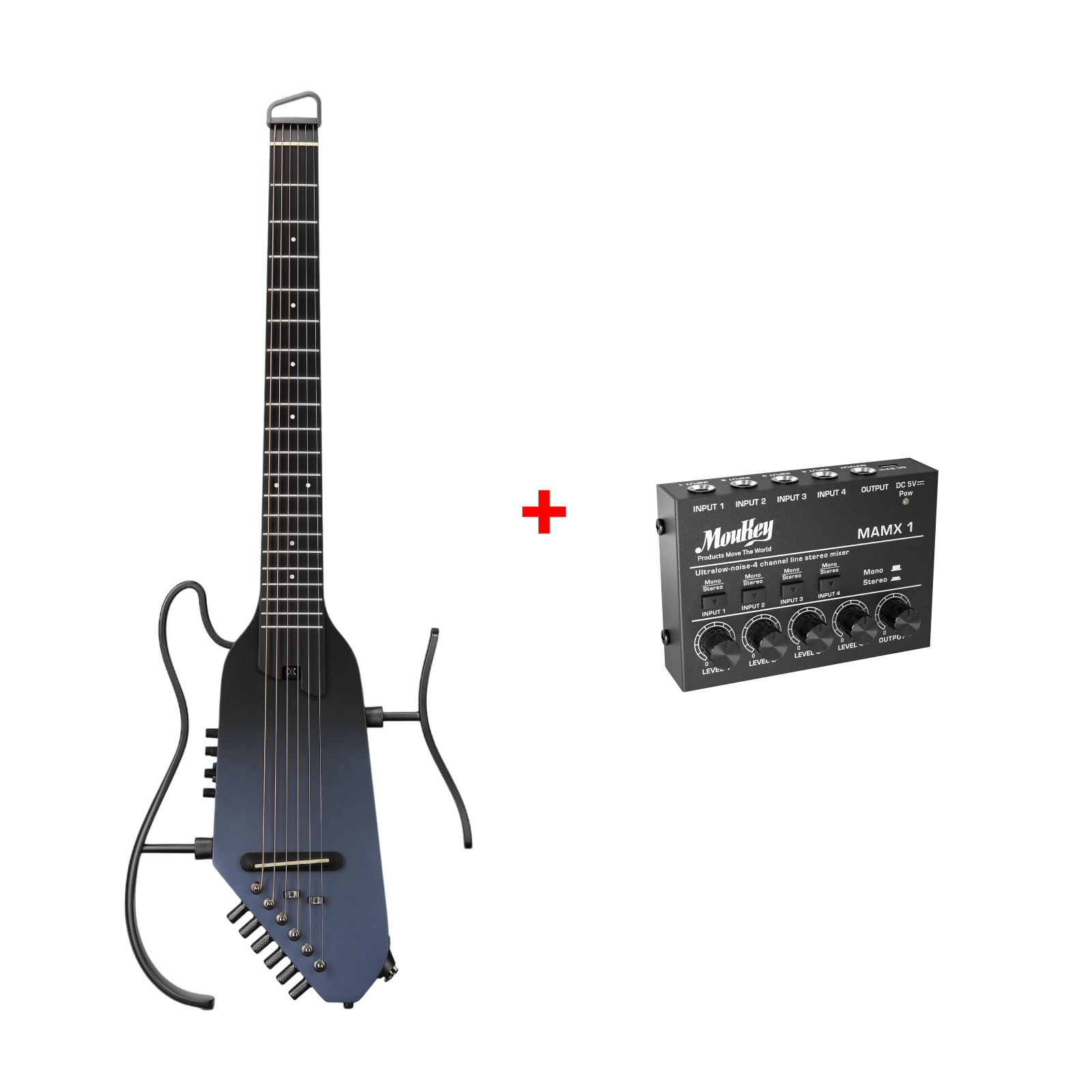 Donner Hush-I サイレントギター トラベル　ヘッドレス HUSH-I 静音 イヤホン対応 ヘッドレス 分解可能 携帯可能 トラベル